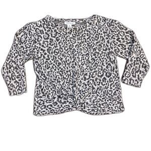 Woman's Twist Front Animal Print Sweater Gold Thread Skyes The Limit Sz M